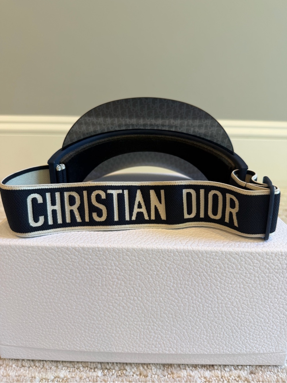 Dior Black Logo Visor with Christian Dior Band - Picture 2 of 6